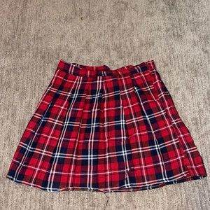 Red plaid tennis skirt
